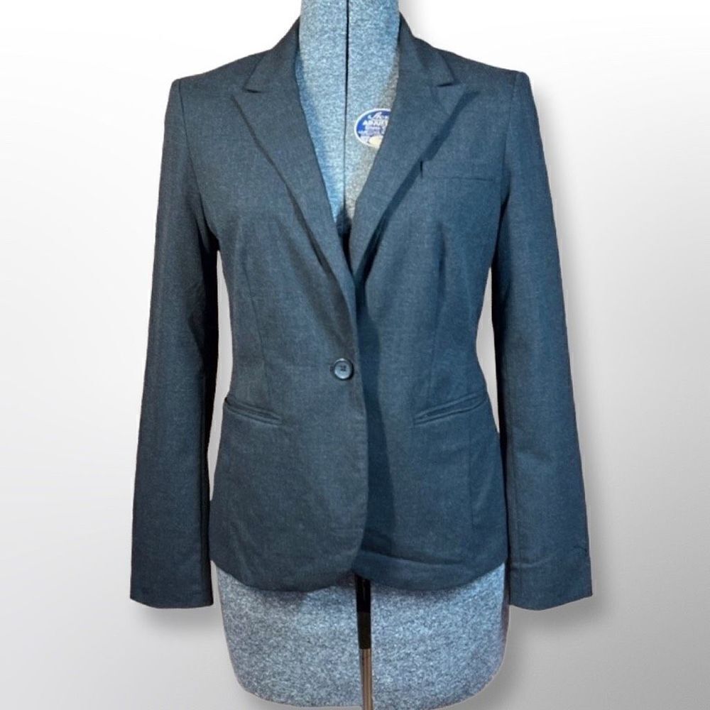 Banana Republic Gray Classic Fitted One Button Blazer Size 4P